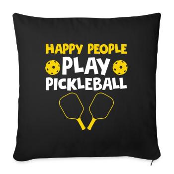 Happy People Play Pickleball - Sofa pillowcase 17,3'' x 17,3'' (45 x 45 cm) - black - Front