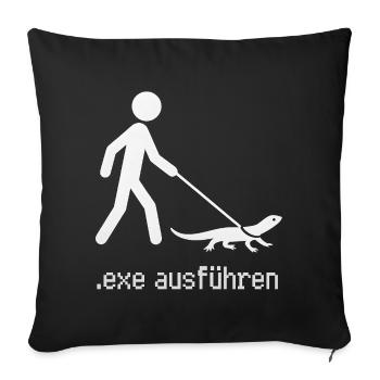 EXE Run Admin Computer Scientist Programmer - Sofa pillowcase 17,3'' x 17,3'' (45 x 45 cm) - black - Front