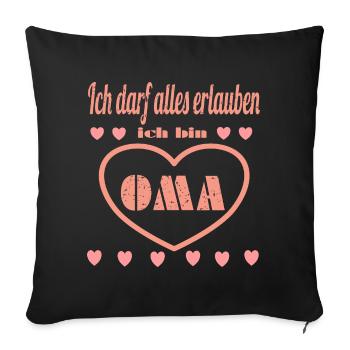 Herz Oma - Sofakissenbezug 45 x 45 cm - Schwarz - Vorne