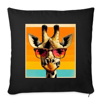 girafe - Housse de coussin décorative 45 x 45 cm - noir - Devant