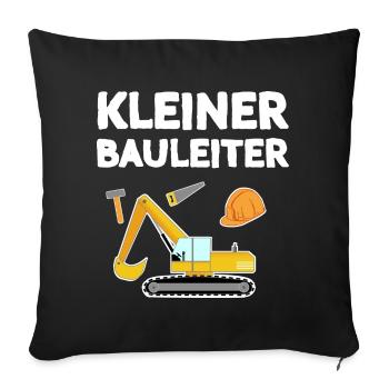 Petit Superviseur de Construction Enfants Design - Housse de coussin décorative 45 x 45 cm - noir - Devant