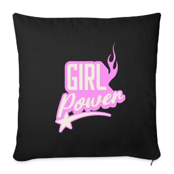 Girl Power sugar pink Flaming Graphic Design - Sofa pillowcase 17,3'' x 17,3'' (45 x 45 cm) - black - Front
