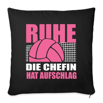 Entraîneur de volley-ball Cadeaux Joueur de volley-ball - Housse de coussin décorative 45 x 45 cm - noir - Devant