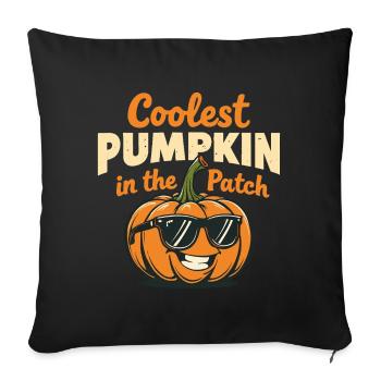 La citrouille la plus cool du champ - Housse de coussin décorative 45 x 45 cm - noir - Devant