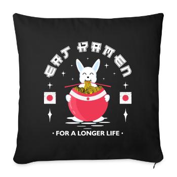 Eat Ramen For Long Life Funny Shirt - Sofa pillowcase 17,3'' x 17,3'' (45 x 45 cm) - black - Front