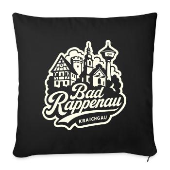 Kraichgau Skyline Bad Rappenau Illustration - Sofakissenbezug 45 x 45 cm - Schwarz - Vorne