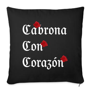 Rose Gothique Mexique - Housse de coussin décorative 45 x 45 cm - noir - Devant