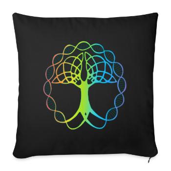 Strange multicolored tree - Sofa pillowcase 17,3'' x 17,3'' (45 x 45 cm) - black - Front