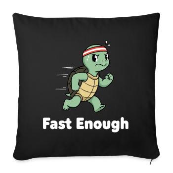 Tortue rapide en sprint - Housse de coussin décorative 45 x 45 cm - noir - Devant