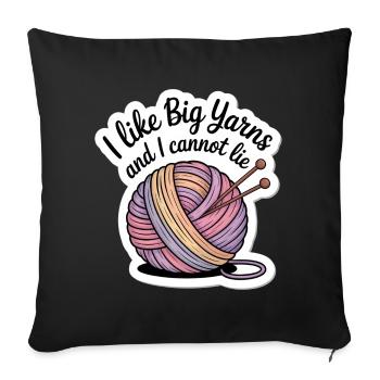Big Yarns Cozy Wool Sticker – Craft & Knit - Sofa pillowcase 17,3'' x 17,3'' (45 x 45 cm) - black - Front