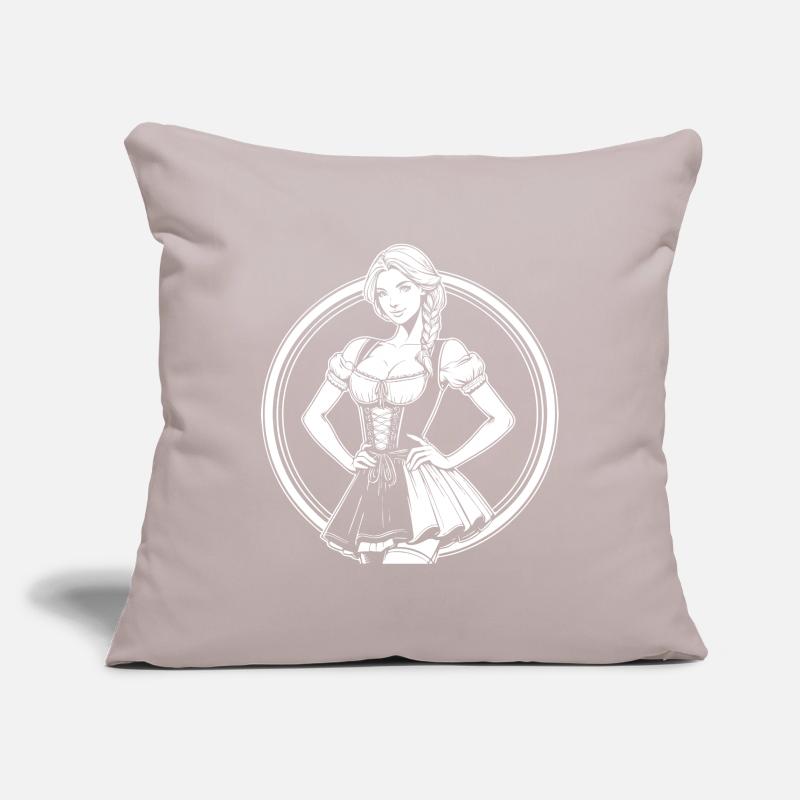 Conception de bande dessinée Dirndl cool Housse de coussin décorative 45 x 45 cm