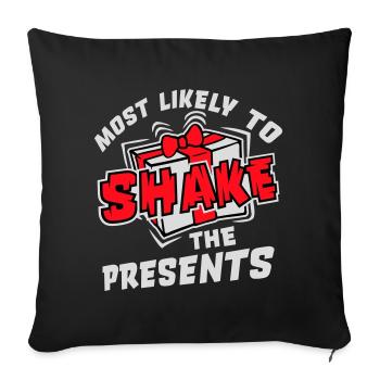 Le plus susceptible de secouer les cadeaux Noël Fun - Housse de coussin décorative 45 x 45 cm - noir - Devant