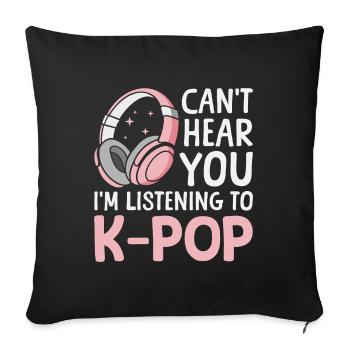 K-Pop Korean Pop Music Korean Pop Music - Sofa pillowcase 17,3'' x 17,3'' (45 x 45 cm) - black - Front
