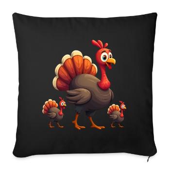 Thanksgiving Turkey Baby - Sofa pillowcase 17,3'' x 17,3'' (45 x 45 cm) - black - Front