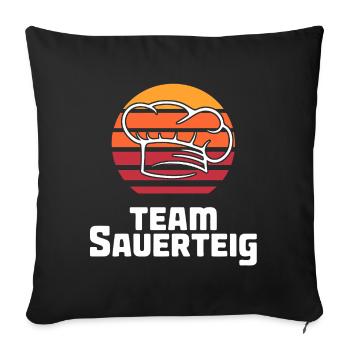 Logo de l’équipe Souris Soleil Puissant - Housse de coussin décorative 45 x 45 cm - noir - Devant