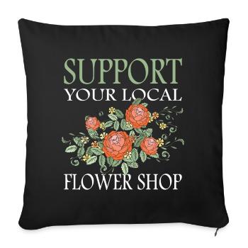 Plantes de jardin floriste - Housse de coussin décorative 45 x 45 cm - noir - Devant