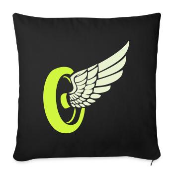 Rad Flügel - Sofakissenbezug 45 x 45 cm - Schwarz - Vorne