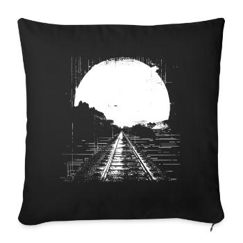 Railway Drawing - Sofa pillowcase 17,3'' x 17,3'' (45 x 45 cm) - black - Front