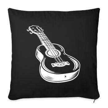Ukulele Sketch - Sofa pillowcase 17,3'' x 17,3'' (45 x 45 cm) - black - Front