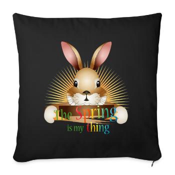 Radiant Rabbit – The Spring is my thing - Sofa pillowcase 17,3'' x 17,3'' (45 x 45 cm) - black - Front