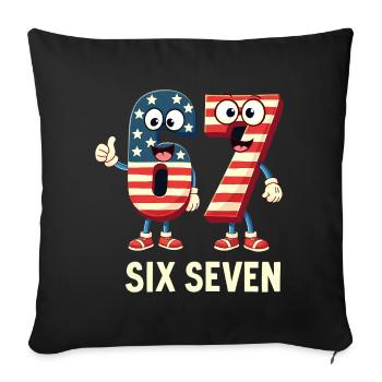 US Flag 67 Memes Six Seven - Housse de coussin décorative 45 x 45 cm - noir - Devant