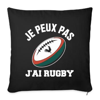 I can't I have rugby - Sofa pillowcase 17,3'' x 17,3'' (45 x 45 cm) - black - Front