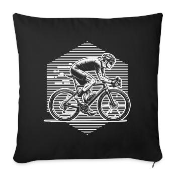 Simple road bike timeless design - Sofa pillowcase 17,3'' x 17,3'' (45 x 45 cm) - black - Front