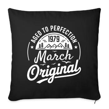 mars 1979 – Légende des sommets et montagnes - Housse de coussin décorative 45 x 45 cm - noir - Devant