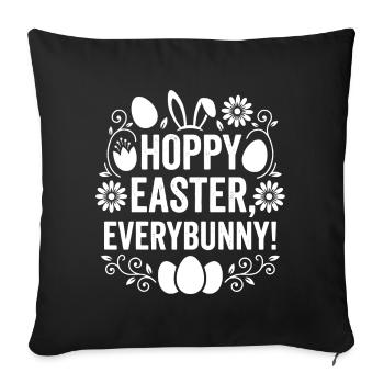 Hoppy Easter – Alle Osterhasen - Sofakissenbezug 45 x 45 cm - Schwarz - Vorne