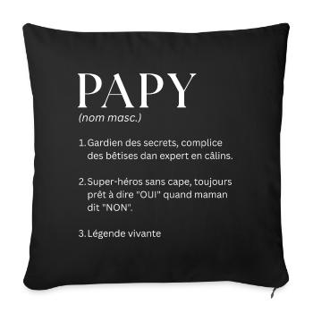 Grandpa Definition Gift Humor - Sofa pillowcase 17,3'' x 17,3'' (45 x 45 cm) - black - Front