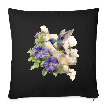 Hummingbird - Sofa pillowcase 17,3'' x 17,3'' (45 x 45 cm) - black - Front