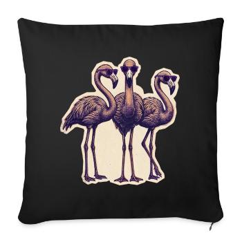 Flamingos Mit Sonnenbrille - Sofakissenbezug 45 x 45 cm - Schwarz - Vorne