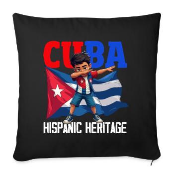 Cuba Pride & Home - Design du drapeau de Cuba - Housse de coussin décorative 45 x 45 cm - noir - Devant