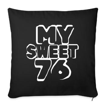 Birthday 76 - Sofa pillowcase 17,3'' x 17,3'' (45 x 45 cm) - black - Front