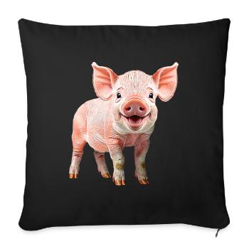 Piglets - Sofa pillowcase 17,3'' x 17,3'' (45 x 45 cm) - black - Front