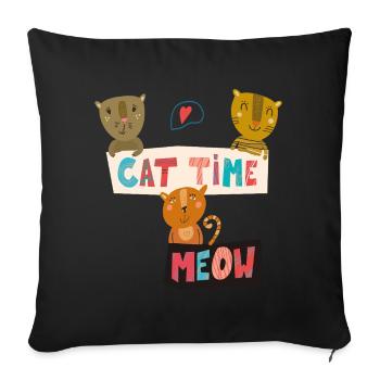 Cat Friends - Sofa pillowcase 17,3'' x 17,3'' (45 x 45 cm) - black - Front