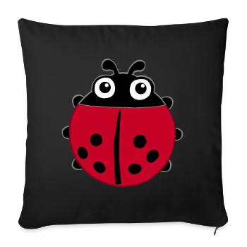 Coccinelle manga - Housse de coussin décorative 45 x 45 cm - noir - Devant