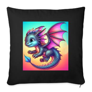 dragon - Housse de coussin décorative 45 x 45 cm - noir - Devant