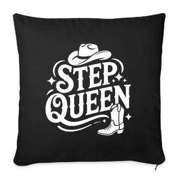 Reine de la Step, danse en ligne occidentale - Housse de coussin décorative 45 x 45 cm - noir - Devant