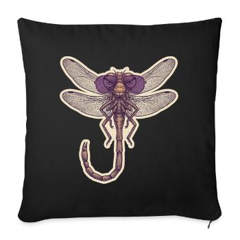 Cool Dragonfly - Sofa pillowcase 17,3'' x 17,3'' (45 x 45 cm) - black - Front