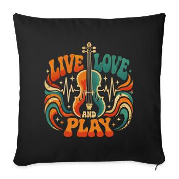 Live, love and play the violin - Sofa pillowcase 17,3'' x 17,3'' (45 x 45 cm) - black - Front