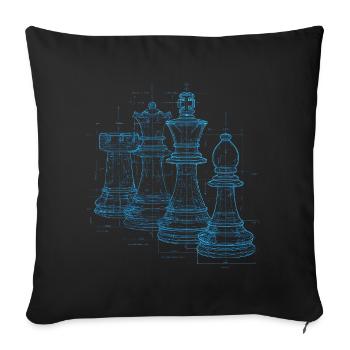 Schach Blueprint für Männer Geschenk - Sofakissenbezug 45 x 45 cm - Schwarz - Vorne