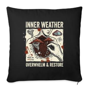 Météo intérieure - Housse de coussin décorative 45 x 45 cm - noir - Devant