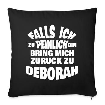 Deborah als JGA - Sofakissenbezug 45 x 45 cm - Schwarz - Vorne