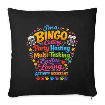 Animation Assistant Bingo Activities Gift - Sofa pillowcase 17,3'' x 17,3'' (45 x 45 cm) - black - Front