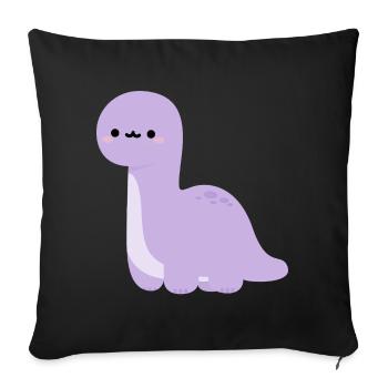 Brachiosaurus Lulu - Sofakissenbezug 45 x 45 cm - Schwarz - Vorne