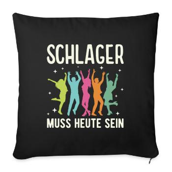 Schlager Party Schlagermusik Tanzparty Musik - Sofakissenbezug 45 x 45 cm - Schwarz - Vorne