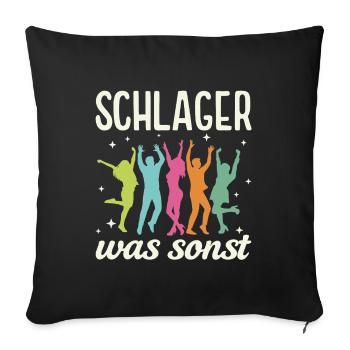 Schlager Party Schlagermusik Tanzparty Musik - Sofakissenbezug 45 x 45 cm - Schwarz - Vorne