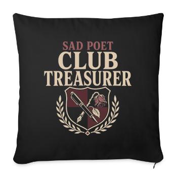 Poetcore Poète Poésie Dark Academia Gift - Housse de coussin décorative 45 x 45 cm - noir - Devant