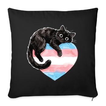 Pride Month LGBTQ - Protect Trans Kids - Sofa pillowcase 17,3'' x 17,3'' (45 x 45 cm) - black - Front